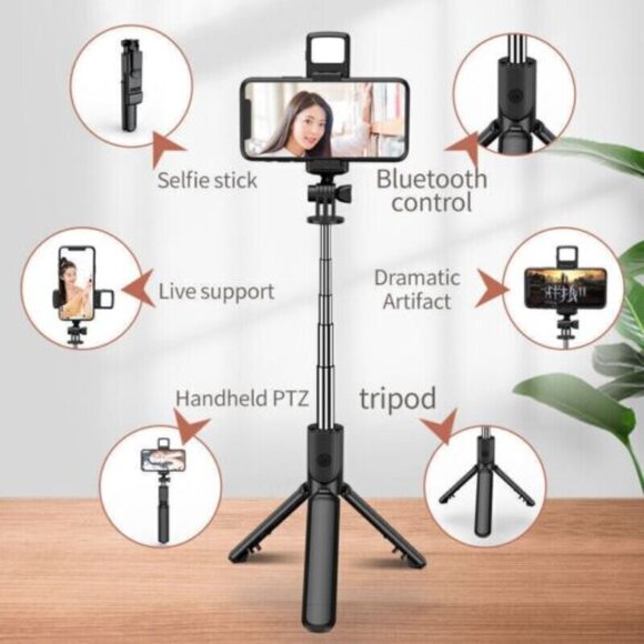 Selfie tripod stick 24'' adjustable bluetooth wireless remote for i phone & more - Picture 4 of 6